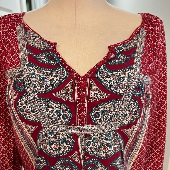 Lucky Brand Rayon Multicolor Long Sleeve Blouse - Picture 2 of 14